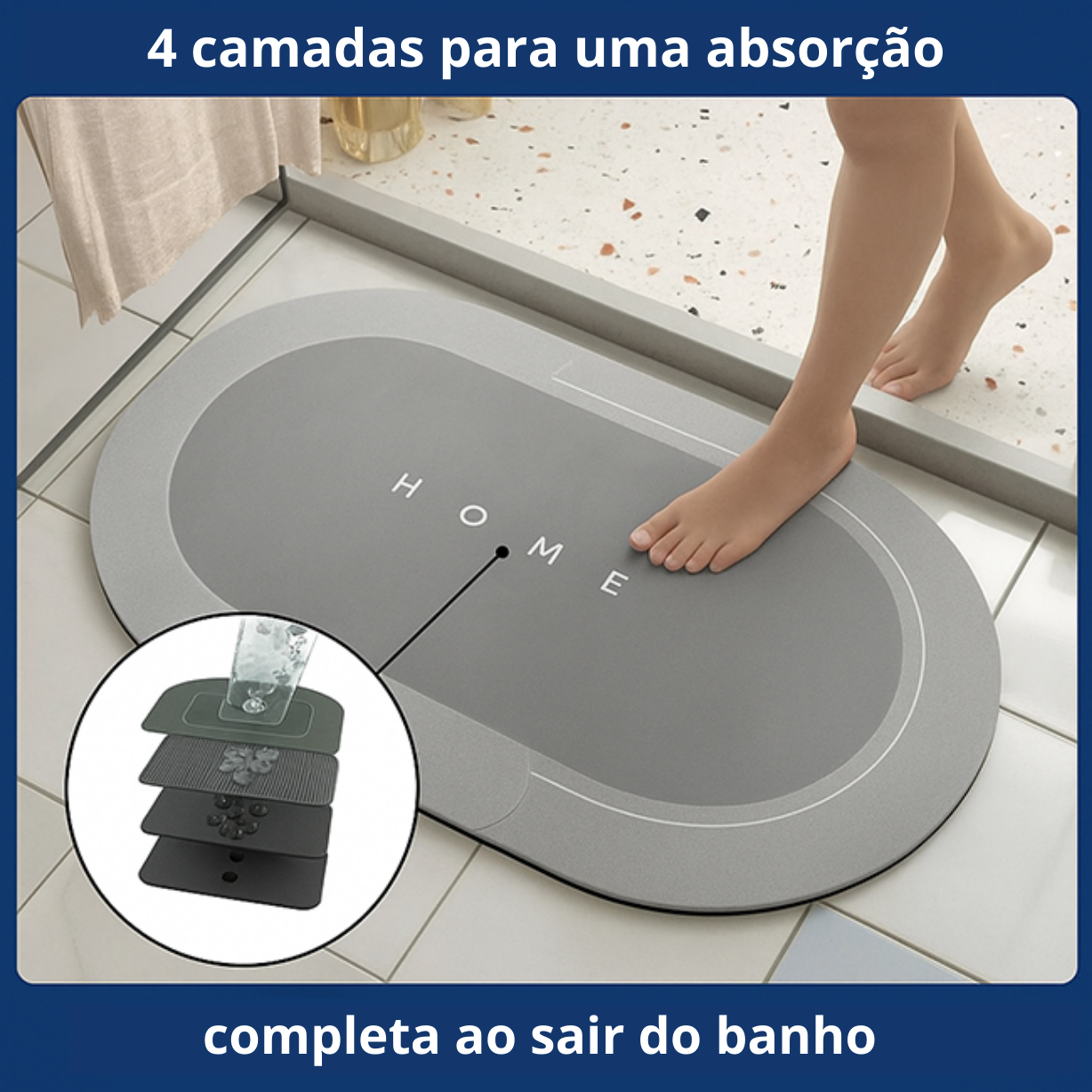 Caluvas - Tapete antiderrapante ultra absorvente